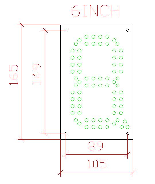 6 inch led gas display